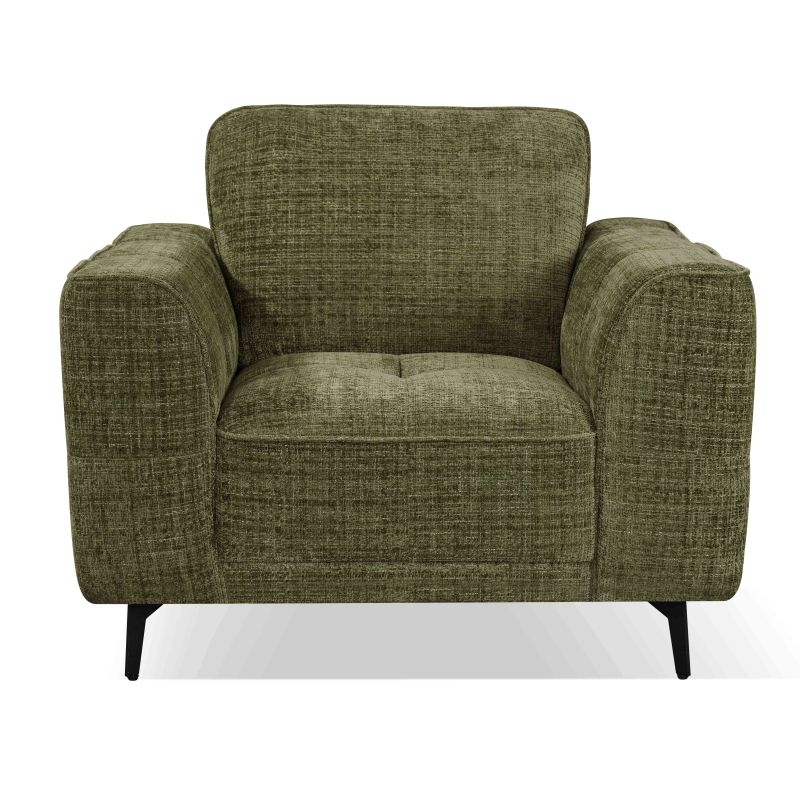 Fauteuil LOERA tissu vert 1 place