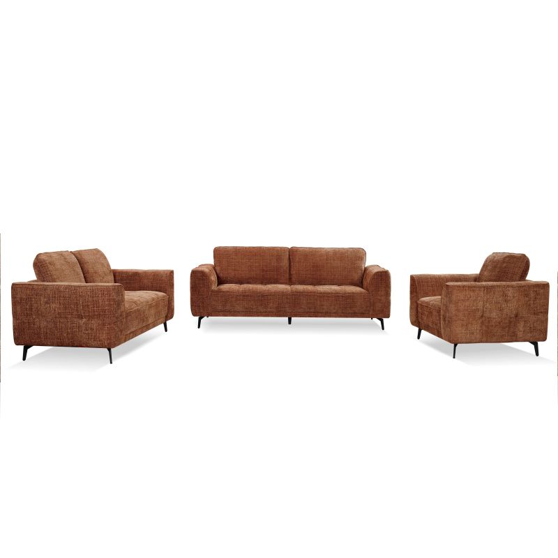 Fauteuil LOERA tissu terracotta 1 place