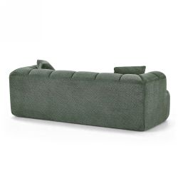 Canapé droit compressé ORVA 3 places tissu chenille vert