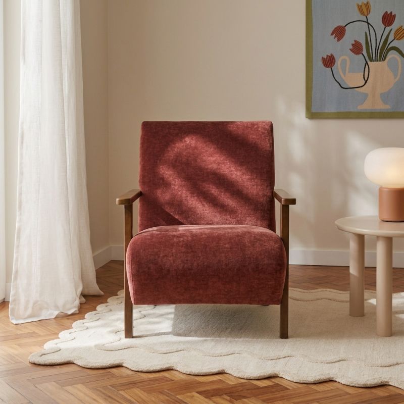 Fauteuil PROTEUS tissu rouge 1 place