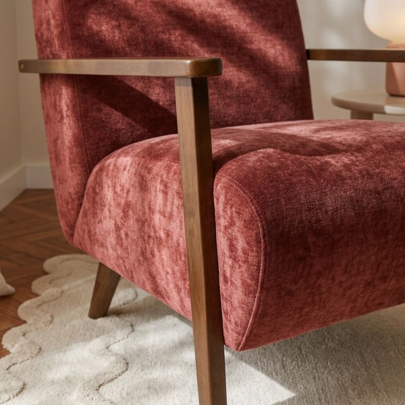 Fauteuil PROTEUS tissu rouge 1 place