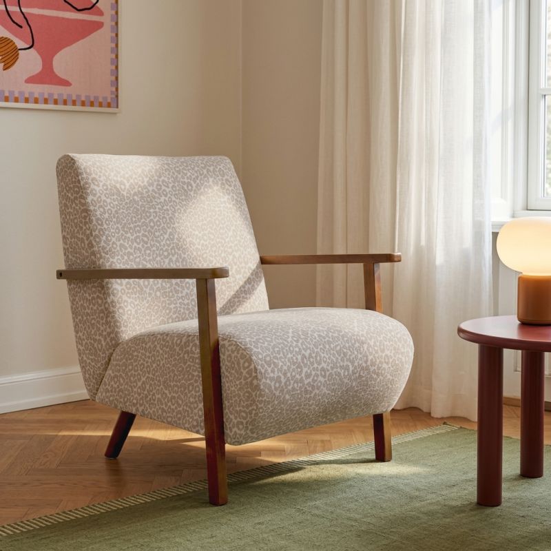 Fauteuil PROTEUS tissu léopard beige 1 place