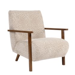 Fauteuil PROTEUS tissu léopard beige 1 place