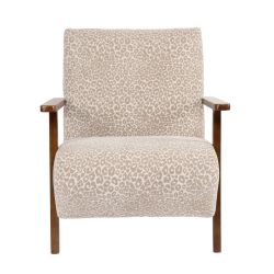 Fauteuil PROTEUS tissu léopard beige 1 place