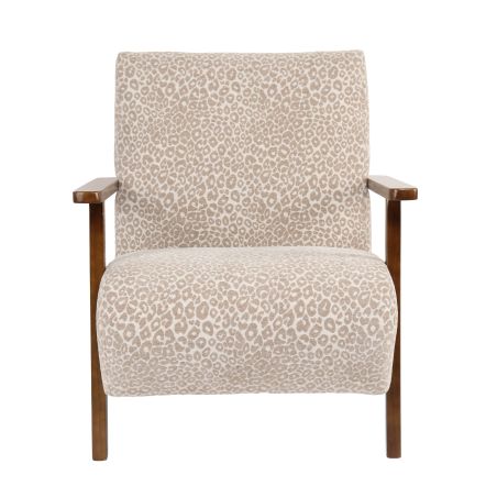 Fauteuil PROTEUS tissu léopard beige 1 place