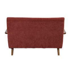 Canapé droit PROTEUS fixe tissu rouge 2 places
