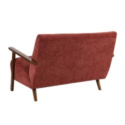 Canapé droit PROTEUS fixe tissu rouge 2 places