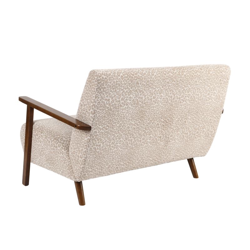 Canapé droit PROTEUS fixe tissu léopard beige 2 places