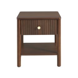 Table de chevet CLEO placage chêne effet noyer 40cm