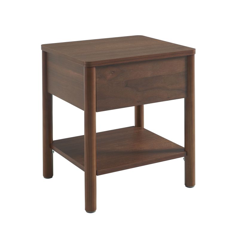 Table de chevet CLEO placage chêne effet noyer 40cm