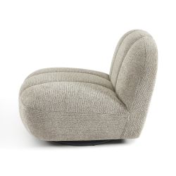 Fauteuil rotatif GEMI 1 place tissu chenille beige