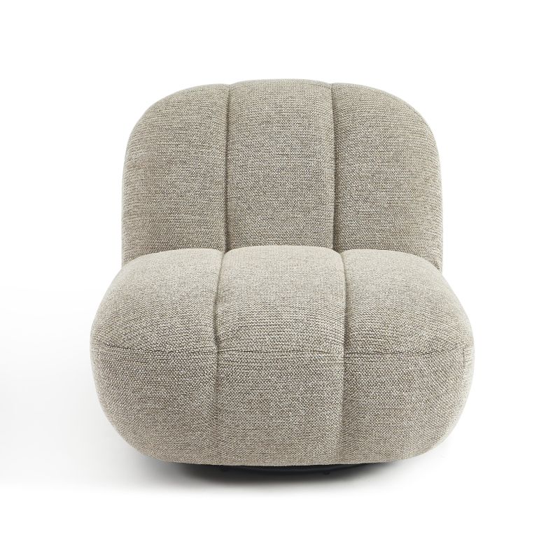 Fauteuil rotatif GEMI 1 place tissu chenille beige