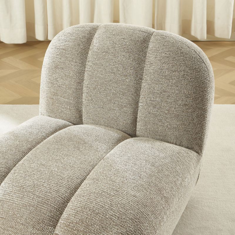 Fauteuil rotatif GEMI 1 place tissu chenille beige
