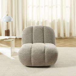 Fauteuil rotatif GEMI 1 place tissu chenille beige