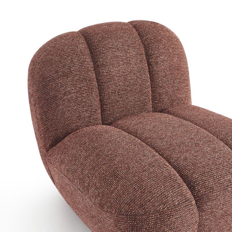 Fauteuil rotatif GEMI 1 place tissu chenille bordeaux
