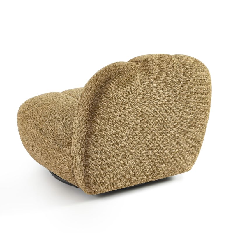 Fauteuil rotatif GEMI 1 place tissu chenille jaune
