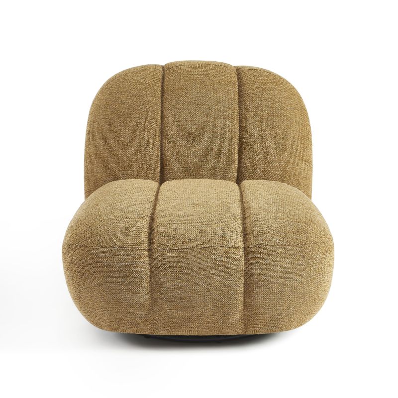 Fauteuil rotatif GEMI 1 place tissu chenille jaune