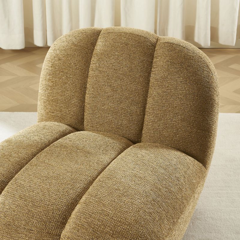 Fauteuil rotatif GEMI 1 place tissu chenille jaune