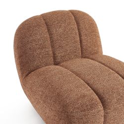Fauteuil rotatif GEMI 1 place tissu chenille terracotta
