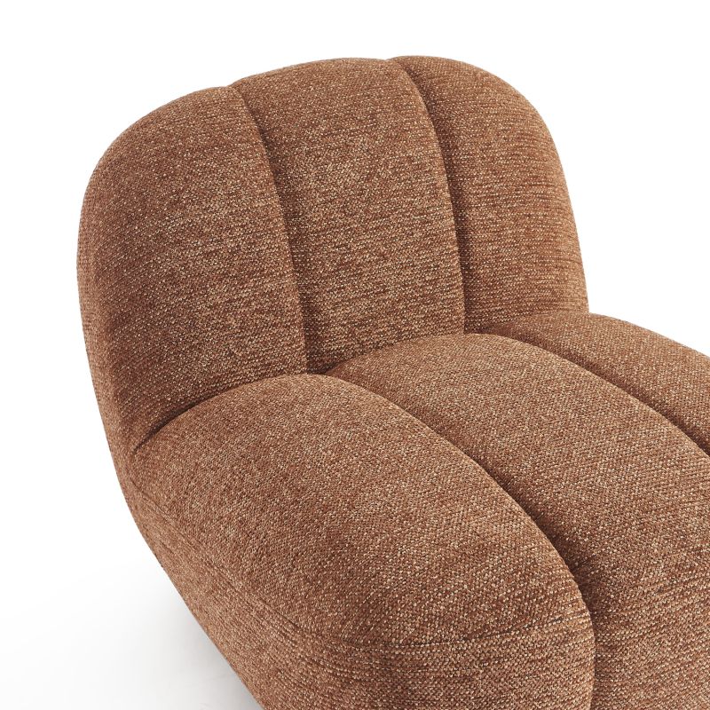 Fauteuil rotatif GEMI 1 place tissu chenille terracotta