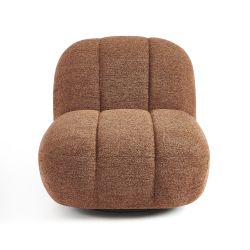 Fauteuil rotatif GEMI 1 place tissu chenille terracotta