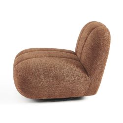 Fauteuil rotatif GEMI 1 place tissu chenille terracotta