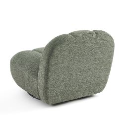 Fauteuil rotatif GEMI 1 place tissu chenille vert
