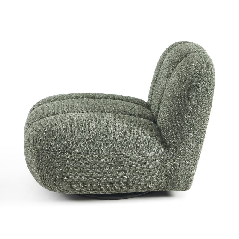 Fauteuil rotatif GEMI 1 place tissu chenille vert