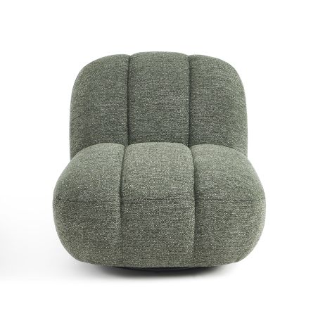 Fauteuil rotatif GEMI 1 place tissu chenille vert