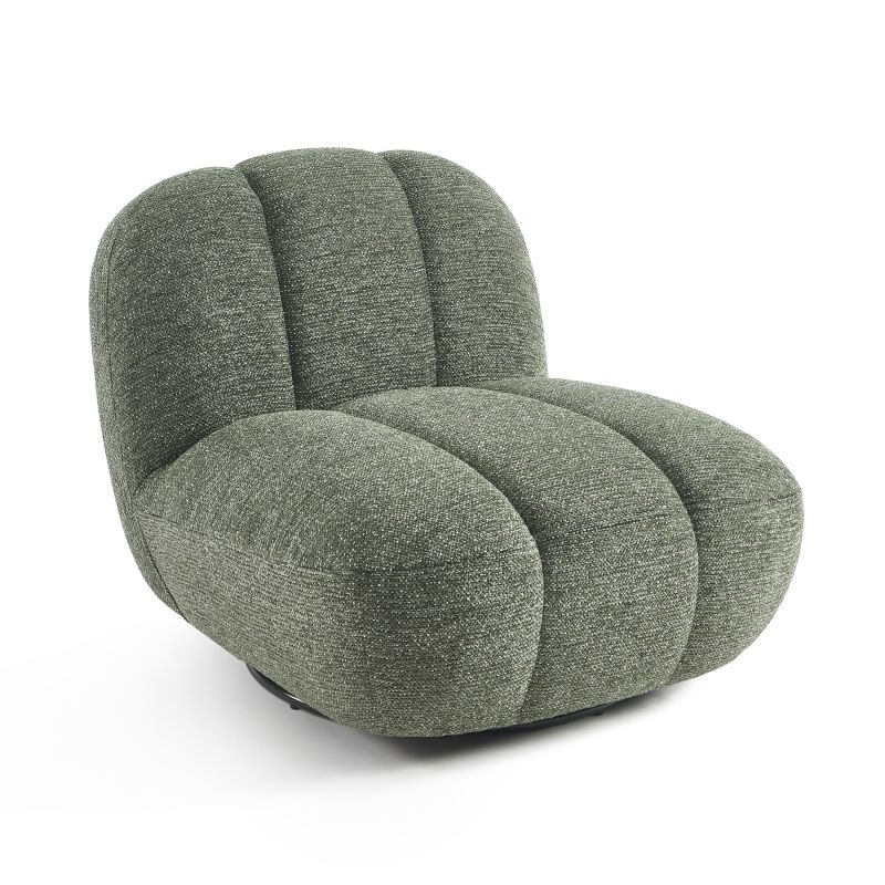 Fauteuil rotatif GEMI 1 place tissu chenille vert