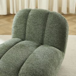 Fauteuil rotatif GEMI 1 place tissu chenille vert