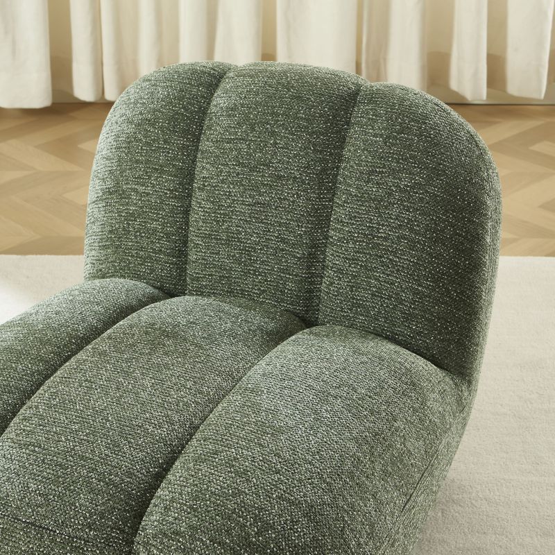 Fauteuil rotatif GEMI 1 place tissu chenille vert