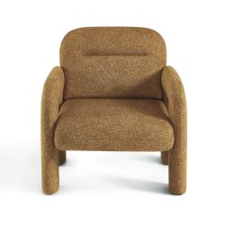 Fauteuil fixe BOLA 1 place tissu chenille jaune