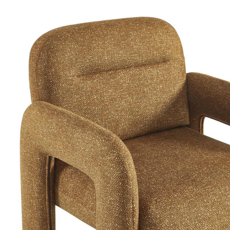 Fauteuil fixe BOLA 1 place tissu chenille jaune
