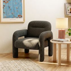 Fauteuil fixe BOLA 1 place tissu chenille vert