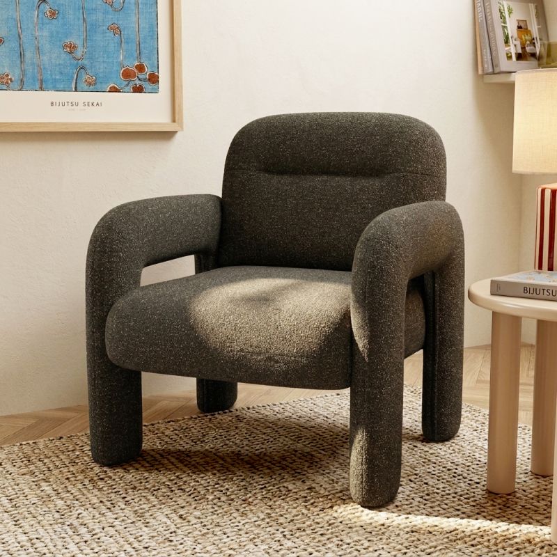 Fauteuil fixe BOLA 1 place tissu chenille vert
