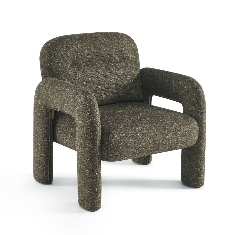 Fauteuil fixe BOLA 1 place tissu chenille vert