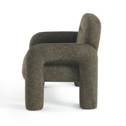 Fauteuil fixe BOLA 1 place tissu chenille vert