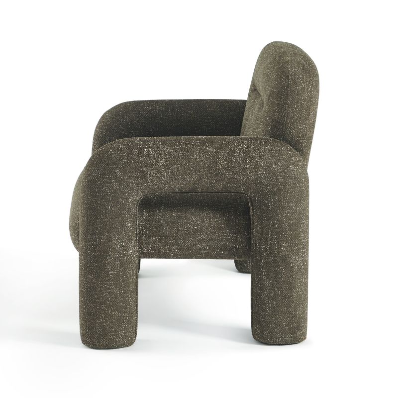 Fauteuil fixe BOLA 1 place tissu chenille vert