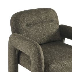 Fauteuil fixe BOLA 1 place tissu chenille vert