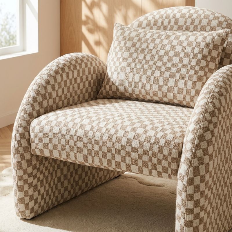 Fauteuil fixe COMA 1 place tissu chenille beige