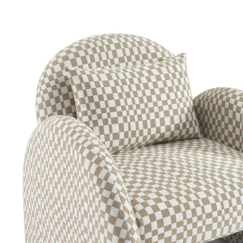 Fauteuil fixe COMA 1 place tissu chenille beige