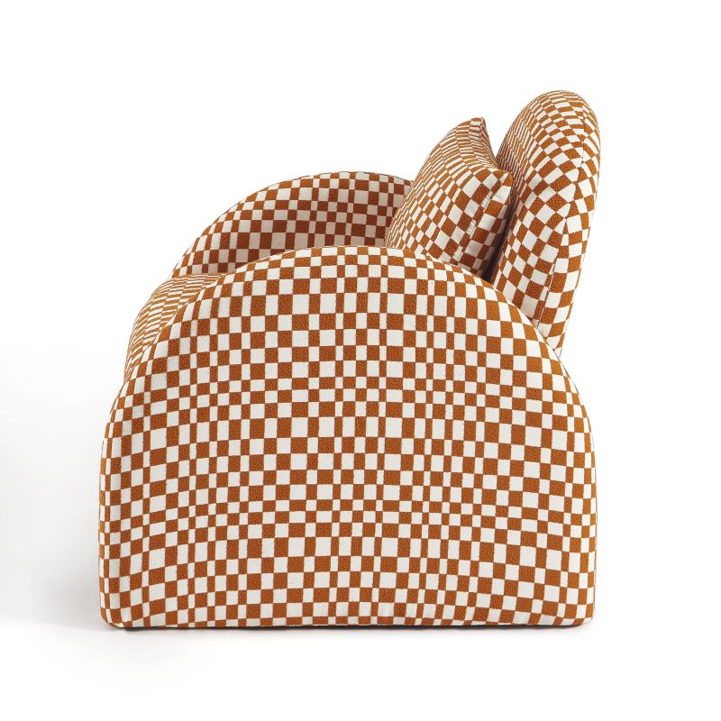 Fauteuil fixe COMA 1 place tissu chenille terracotta
