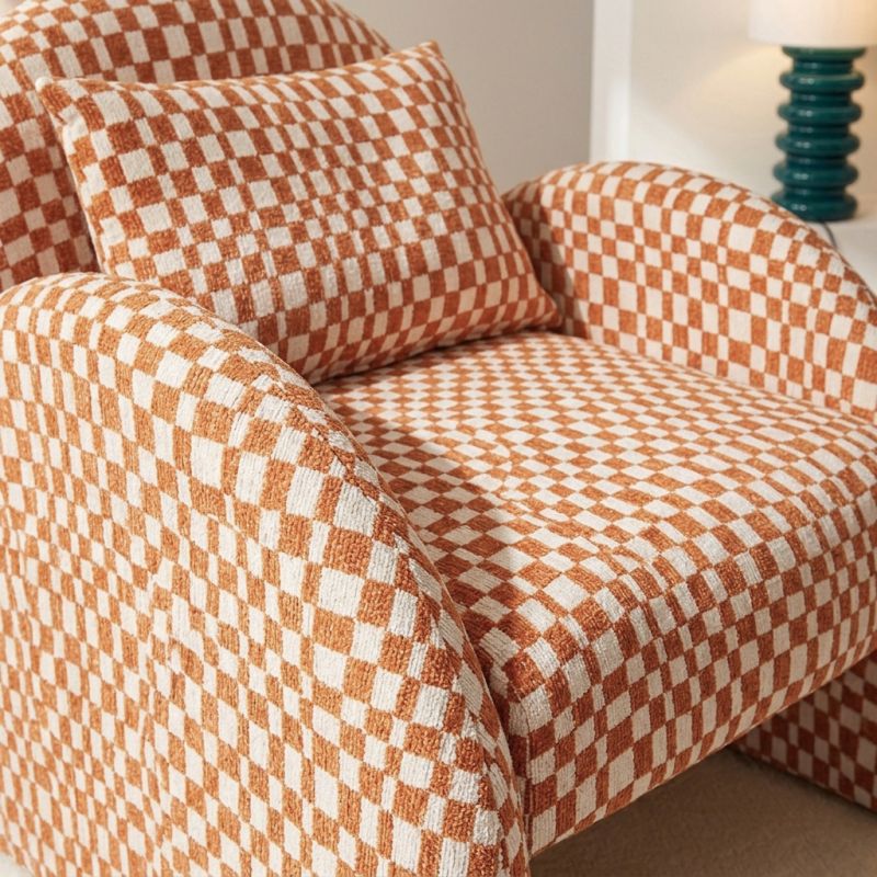 Fauteuil fixe COMA 1 place tissu chenille terracotta