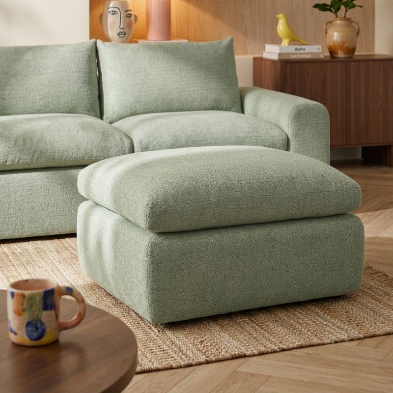 Pouf compressé MEKA 1 place tissu chenille marron