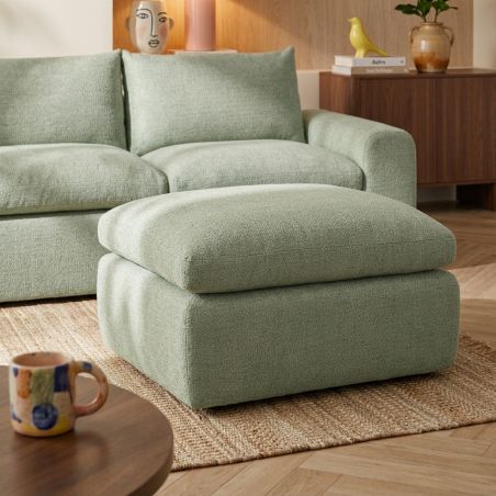 Pouf compressé MEKA 1 place tissu chenille marron