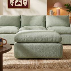 Pouf compressé MEKA 1 place tissu chenille marron