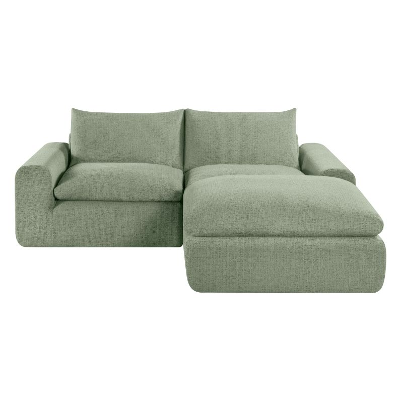 Pouf compressé MEKA 1 place tissu chenille marron
