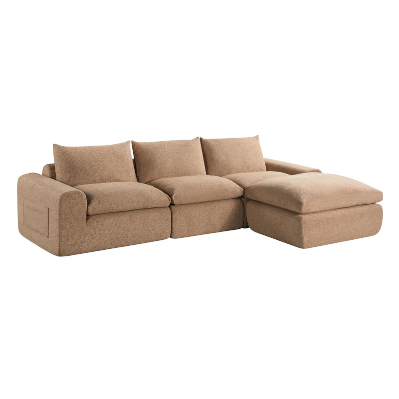 Pouf compressé MEKA 1 place tissu chenille vert