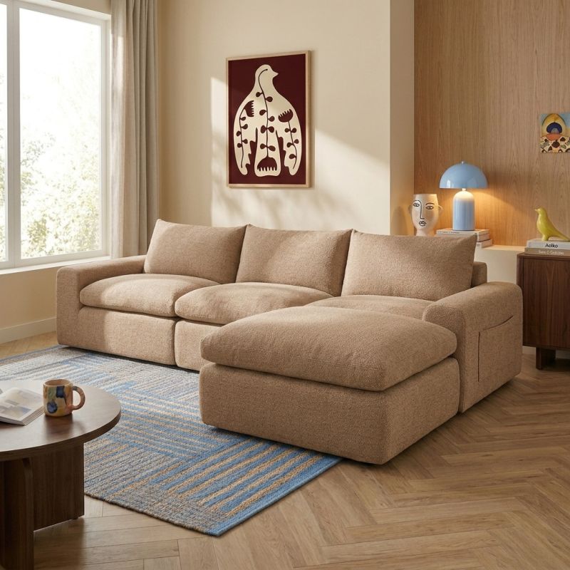 Pouf compressé MEKA 1 place tissu chenille vert